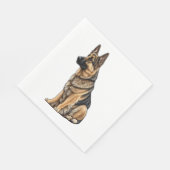 Serviette En Papier Berger allemand assis (Coin)