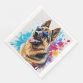 Serviette En Papier Berger Allemand cool Portant des lunettes de solei (Coin)