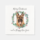 Serviette En Papier Berger allemand élégant chien Joyeux Noël (Devant)