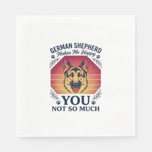 Serviette En Papier Berger Allemand Toi Chien Rétro Crépuscule Pattes_
