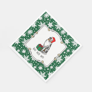 Serviette En Papier Berger australien de Noël (bleu merle tan/w 1)