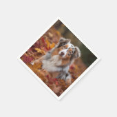 Serviette En Papier Berger australien en automne Leaves automne Inspir (Coin)