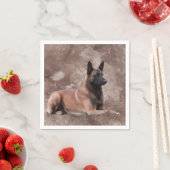 Serviette En Papier Berger belge malinois - Mechelaar (En situation)