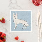 Serviette En Papier Berger blanc blanc blanc GSD Cartoon Chien bleu (En situation)