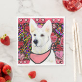 Serviette En Papier Berger Blanc Suisse (En situation)