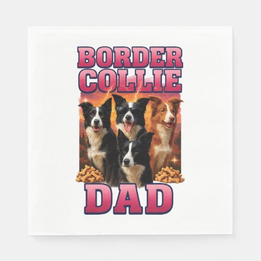Serviette En Papier Berger Border Collie (Devant)