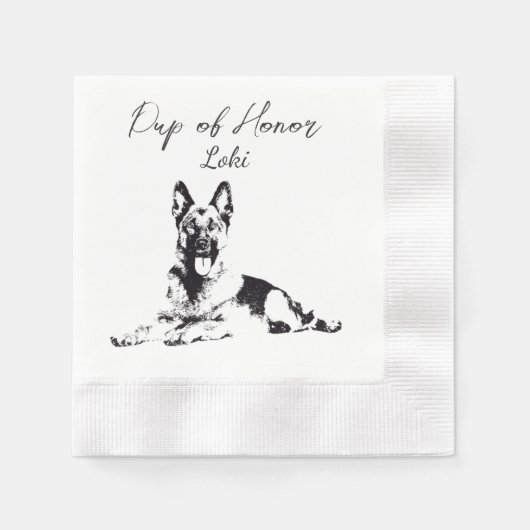 Serviette En Papier Berger Chien Personnalisé Cocktail Napkin Pet Napk (Devant)