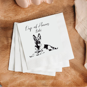 Serviette En Papier Berger Chien Personnalisé Cocktail Napkin Pet Napk