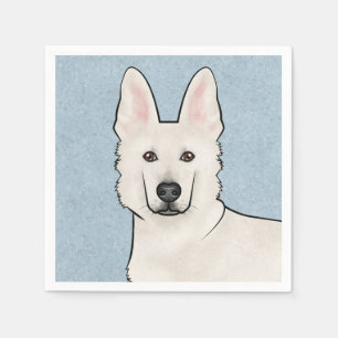 Serviette En Papier Berger suisse blanc GSD mignon Chien tête bleu