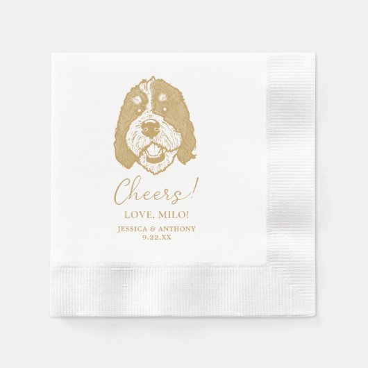 Serviette En Papier Bernedoodle Chien Cheval Personnalisé Serviettes (Devant)