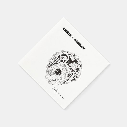 Serviette En Papier Bernedoodle Pet dog Cocktail Napkin pour mariage (Coin)