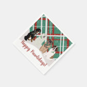 Serviette En Papier Bernese Leonberger Pyrénées St Bernard Noël (Coin)