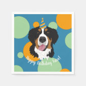 Serviette En Papier Bernese Mountain Dog Anniversaire (Devant)