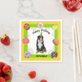 Serviette En Papier Bernese Mountain dog Anniversaire fête Napkin (En situation)