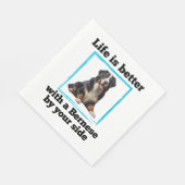 Serviette En Papier Bernese Mountain Dog - Life est meilleur avec un B (Coin)