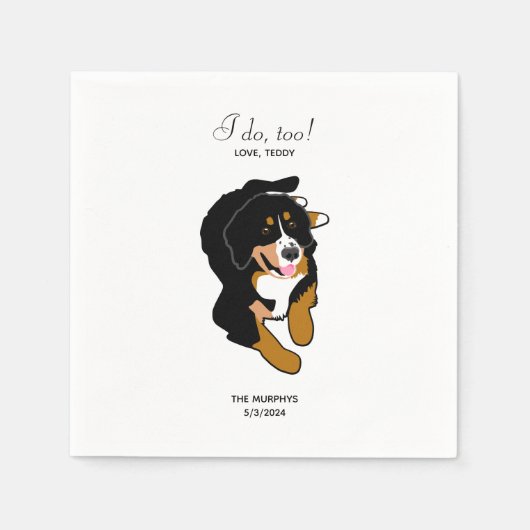 Serviette En Papier Bernese Mountain Dog Mariage Cocktail Napkins (Devant)