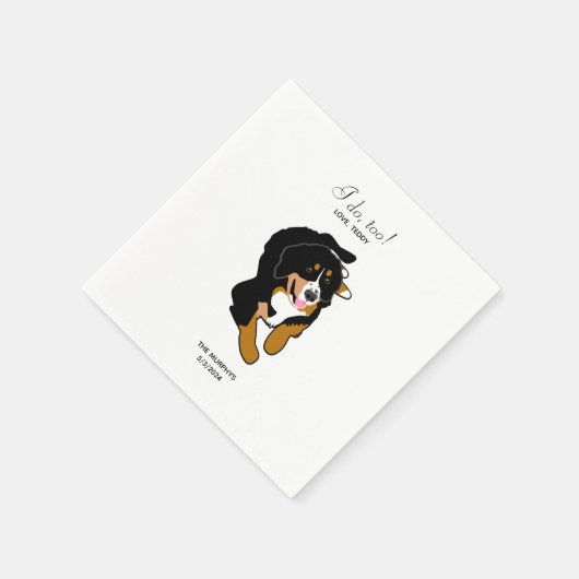 Serviette En Papier Bernese Mountain Dog Mariage Cocktail Napkins (Coin)