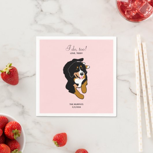 Serviette En Papier Bernese Mountain Dog Mariage Cocktail Napkins (En situation)
