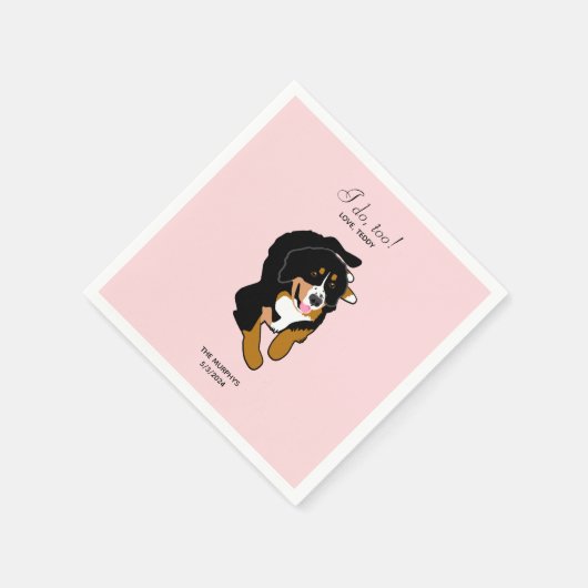 Serviette En Papier Bernese Mountain Dog Mariage Cocktail Napkins (Coin)