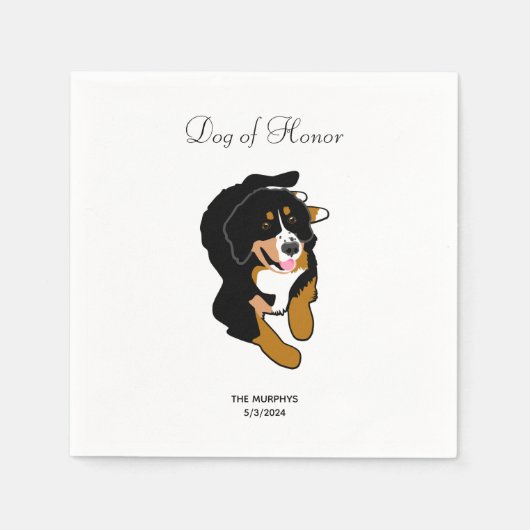 Serviette En Papier Bernese Mountain Dog Mariage Cocktail Napkins (Devant)