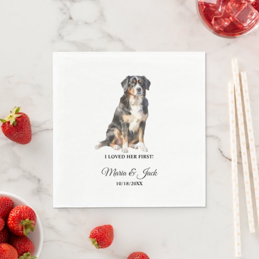 Serviette En Papier Bernese Mountain Dog Pet Cocktail Mariage (En situation)