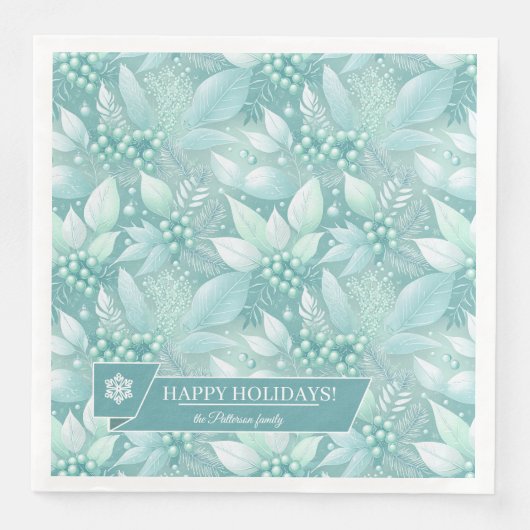 Serviette En Papier Berries de Noël côtier Motif #7 ID1009 (Devant)