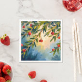 Serviette En Papier Berries d'hiver et verdure | Fête (En situation)