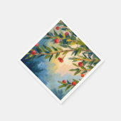 Serviette En Papier Berries d'hiver et verdure | Fête (Coin)