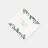 Serviette En Papier Berries d'hiver Pine Cône Mariage de verdure (Coin)