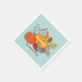 Serviette En Papier Berries Feuilles à thème Automne Citrouille Thanks (Coin)
