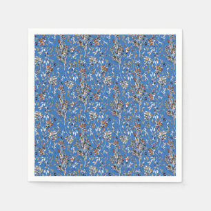 Serviette En Papier Berries feuilles Floral bleu