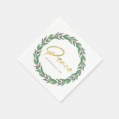 SERVIETTE EN PAPIER BERRIES ROUGES VERTES VERTES VERS VERS NOËL PAIX (Coin)