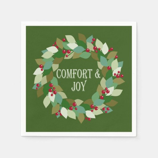 Serviette En Papier Berries Wreath Holiday Confort & Joie (Devant)