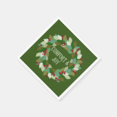Serviette En Papier Berries Wreath Holiday Confort & Joie (Coin)