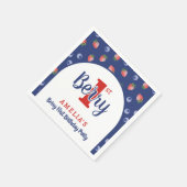 Serviette En Papier Berry 1er Anniversaire Fraise Bleu bleuet fraise (Coin)
