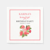 Serviette En Papier Berry 1er Anniversaire Fraise fraise été (Devant)