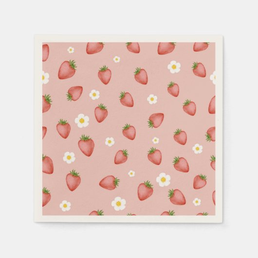 Serviette En Papier Berry 1er Anniversaire fraise papier à thème Naple (Devant)