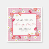 Serviette En Papier Berry 1er Anniversaire Plaque Papier (Devant)
