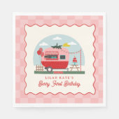 Serviette En Papier Berry 1er Birthday Strawberry Camper Checper (Devant)
