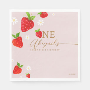 Serviette En Papier Berry 1ère fraise Anniversaire