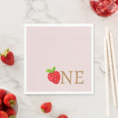Serviette En Papier Berry 1ère fraise Anniversaire (En situation)