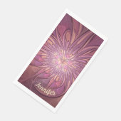 Serviette En Papier Berry Abstrait floral fractal Nom (Coin)