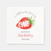 Serviette En Papier Berry aux fraises sucrées Premier 1er anniversaire (Devant)