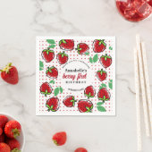 Serviette En Papier Berry aux fraises sucrées Premier anniversaire (En situation)
