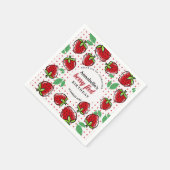 Serviette En Papier Berry aux fraises sucrées Premier anniversaire (Coin)