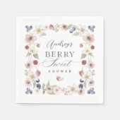 Serviette En Papier Berry Baby shower doux Fleurs et baies sauvages (Devant)