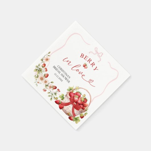 Serviette En Papier Berry Coquette en Fête des mariées d'amour serviet (Coin)