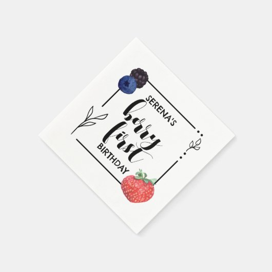 Serviette En Papier Berry First | 1er anniversaire | Berry mixte | Min (Coin)
