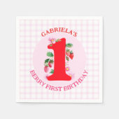 Serviette En Papier Berry First Bird Watercolor Fraises (Devant)