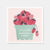 Serviette En Papier Berry First Birday Party fraise (Devant)
